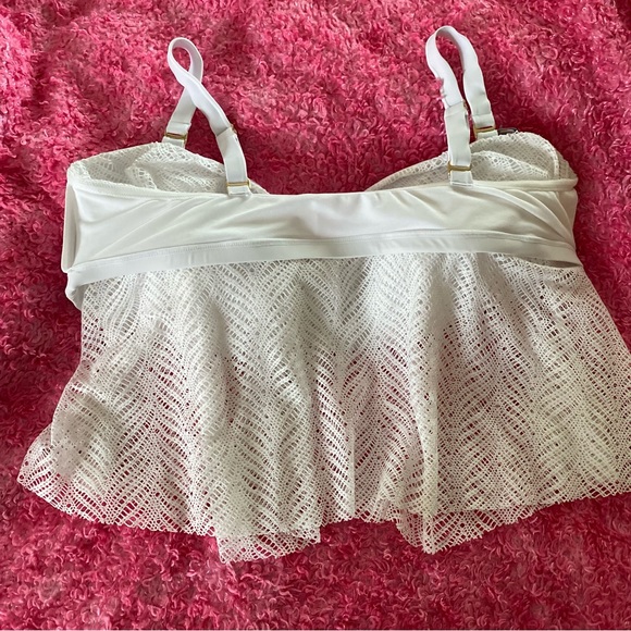 NEW Time and Tru Tankini White Plus Size 3X Straps/strapless Boning Molded Cups - Picture 13 of 16